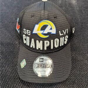 New Era Black‎ Champions Cap with Blue and Yellow Logo